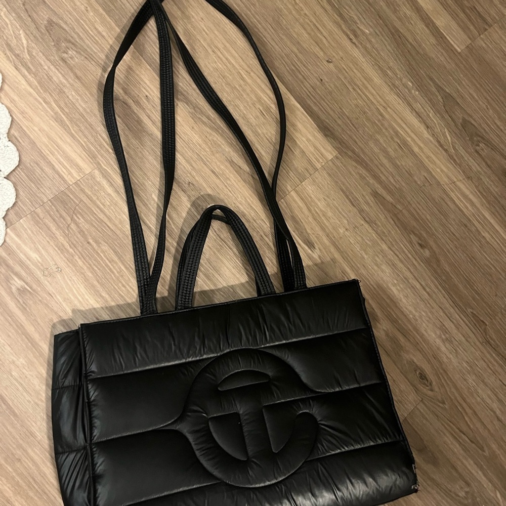 Telfar Black Quilted Tote Bag with Luxurious Design